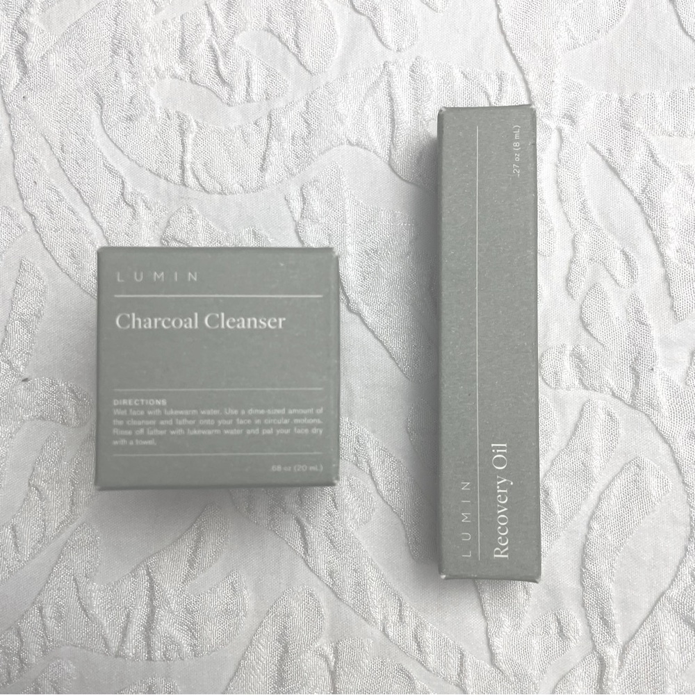 Lumin Men’s Charcoal Cleanser and Recovery Oil (Bundle of 2 )